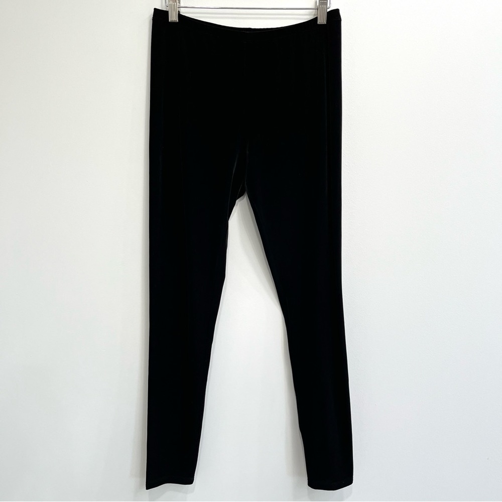 Eileen Fisher black velvet leggings festive winter size small - Picture 2 of 9